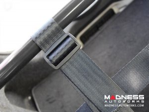 FIAT 500 Rear Harness Bar w/ Net - Black Bar w/ Red Net